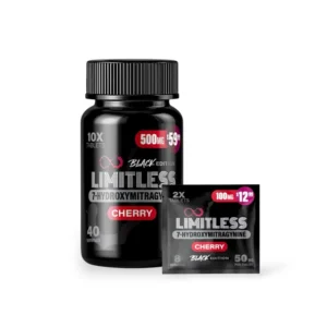 Limitless Black Edition 7-Hydroxymitragynine Tablets Cherry 50mg Per Tablet