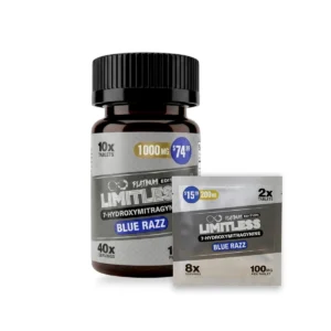 Limitless Platinum 7-Hydroxymitragynine Blue Razz Tablets 100mg
